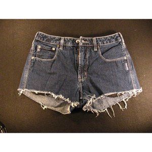 Silver CUTOFF JEANS SHORTS Womens Size 29 W 27 Blue Hot Pants Daisy Duke